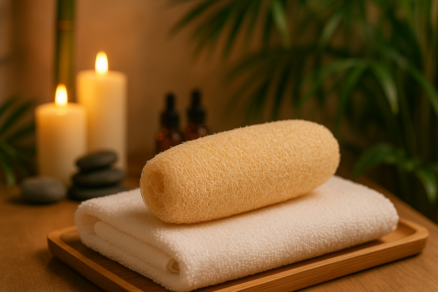 give me a egyptain loofah with spa background